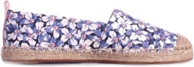 Ralph Lauren Blauwe Leren Espadrilles Platte Schoenen Blue Dames