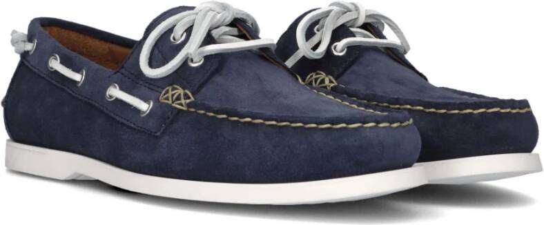 Ralph Lauren Blauwe Suède Boot Loafers Blue Heren