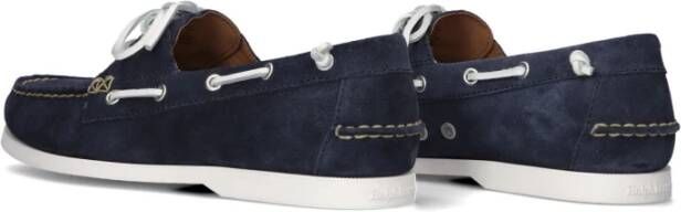 Ralph Lauren Blauwe Suède Boot Loafers Blue Heren