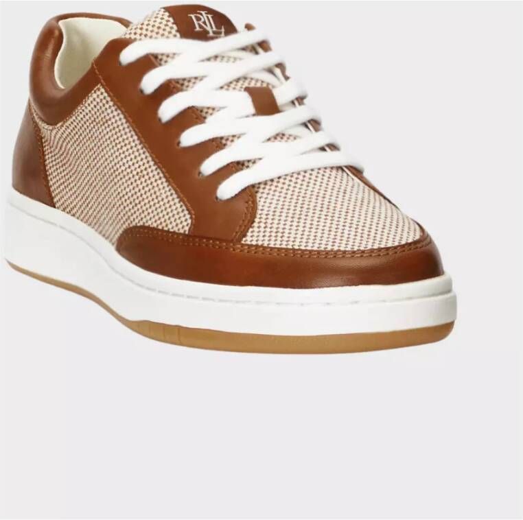 Ralph Lauren Bruine leren sneakers Brown Dames