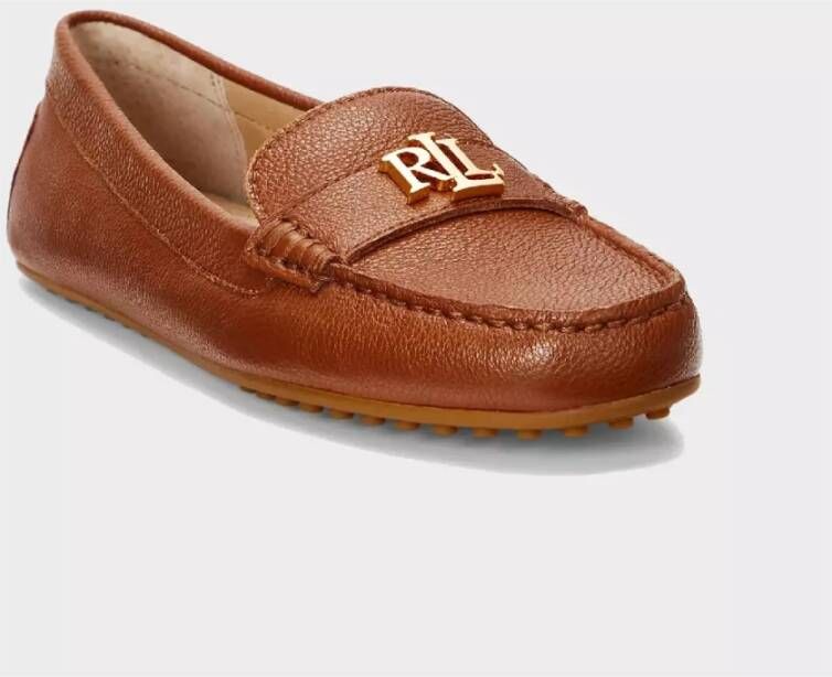 Ralph Lauren Bruine loafers Barnsbury Pebbled Brown Dames