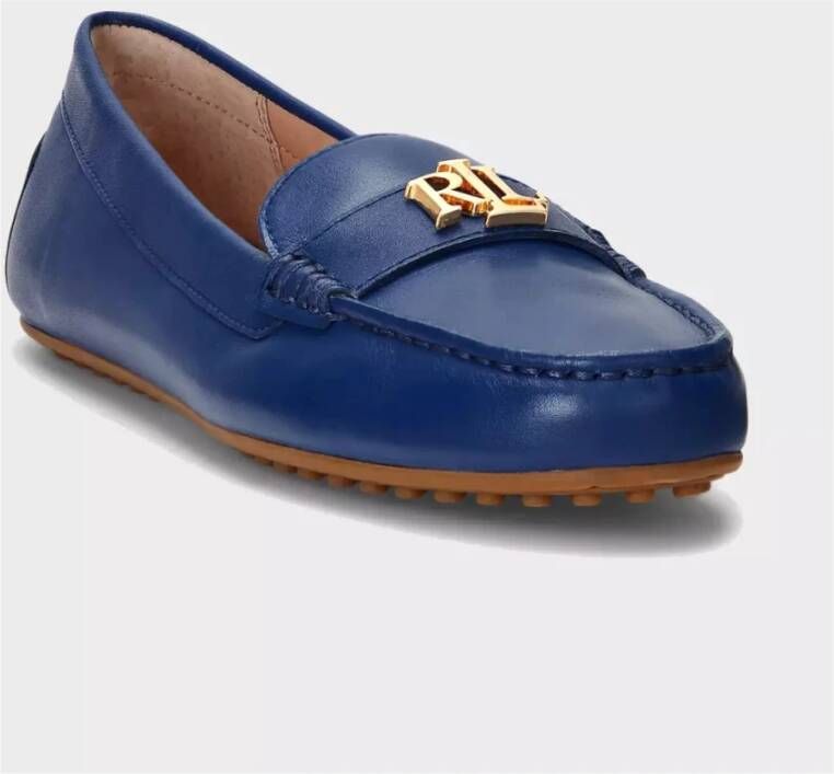 Ralph Lauren Donkerblauwe leren loafers Blue Dames