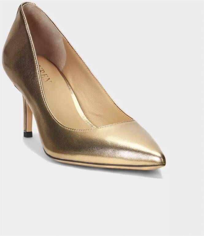 Ralph Lauren Gouden leren pumps Yellow Dames