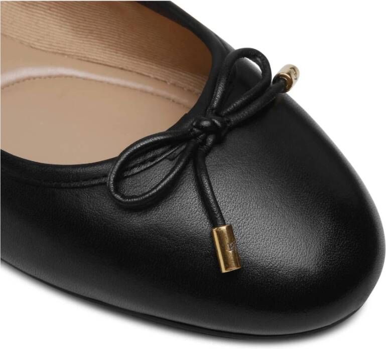 Ralph Lauren Jayna Leren Platte Ballerina's Black Dames