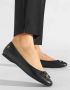 Ralph Lauren Jayna Leren Platte Ballerina's Black Dames - Thumbnail 6