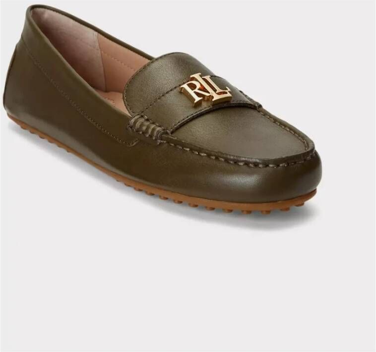 Ralph Lauren Leren loafers Barnsbury met logo Green Dames