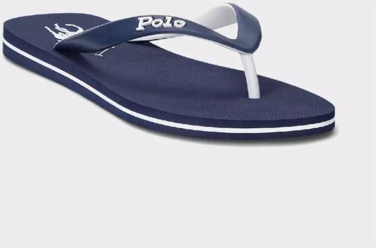 Ralph Lauren Marineblauwe teenslippers met Bolt Big Pony-logo Blue Heren