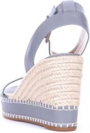 Ralph Lauren Ocean Nappa Leren Espadrille Sleehakken Blue Dames