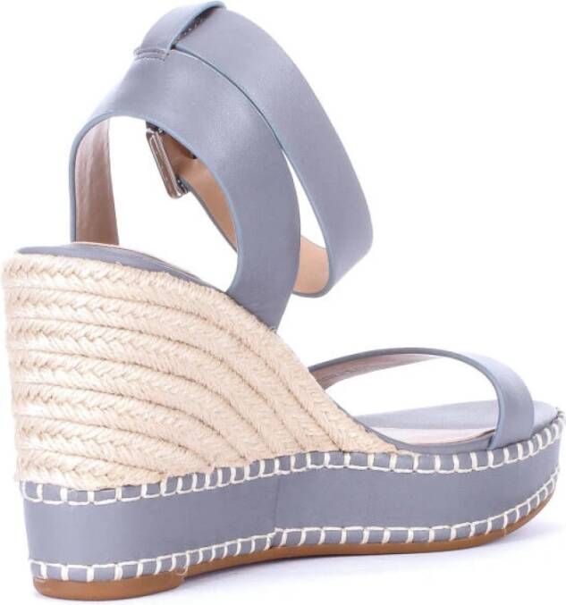 Ralph Lauren Ocean Nappa Leren Espadrille Sleehakken Blue Dames