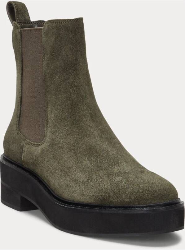 Ralph Lauren Olijf Lauren Adrianna Suède Bootie Schoenen Green Dames