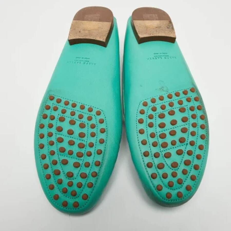 Ralph Lauren Pre-owned Leather flats Green Dames