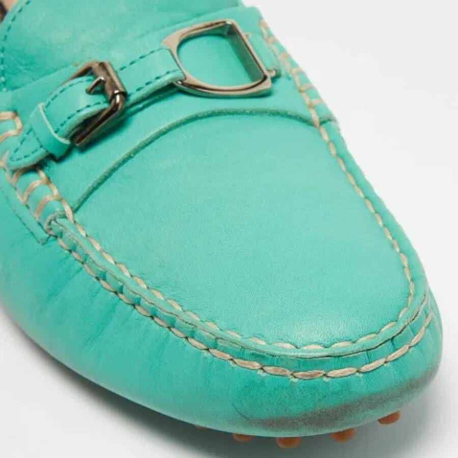 Ralph Lauren Pre-owned Leather flats Green Dames