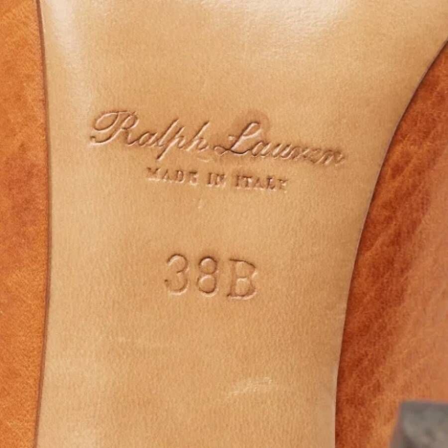 Ralph Lauren Pre-owned Leather heels Orange Dames