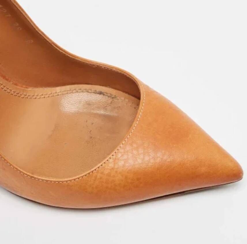 Ralph Lauren Pre-owned Leather heels Orange Dames