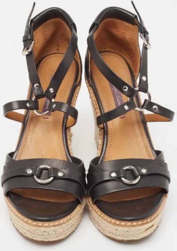 Ralph Lauren Pre-owned Leather sandals Black Dames