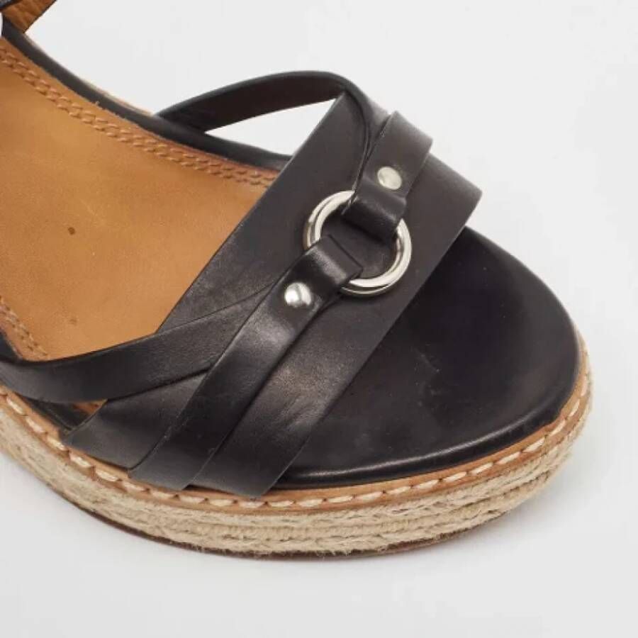 Ralph Lauren Pre-owned Leather sandals Black Dames