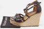 Ralph Lauren Pre-owned Leather sandals Black Dames - Thumbnail 9