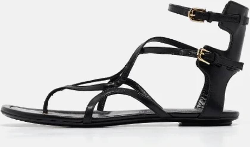 Ralph Lauren Pre-owned Leather sandals Black Dames