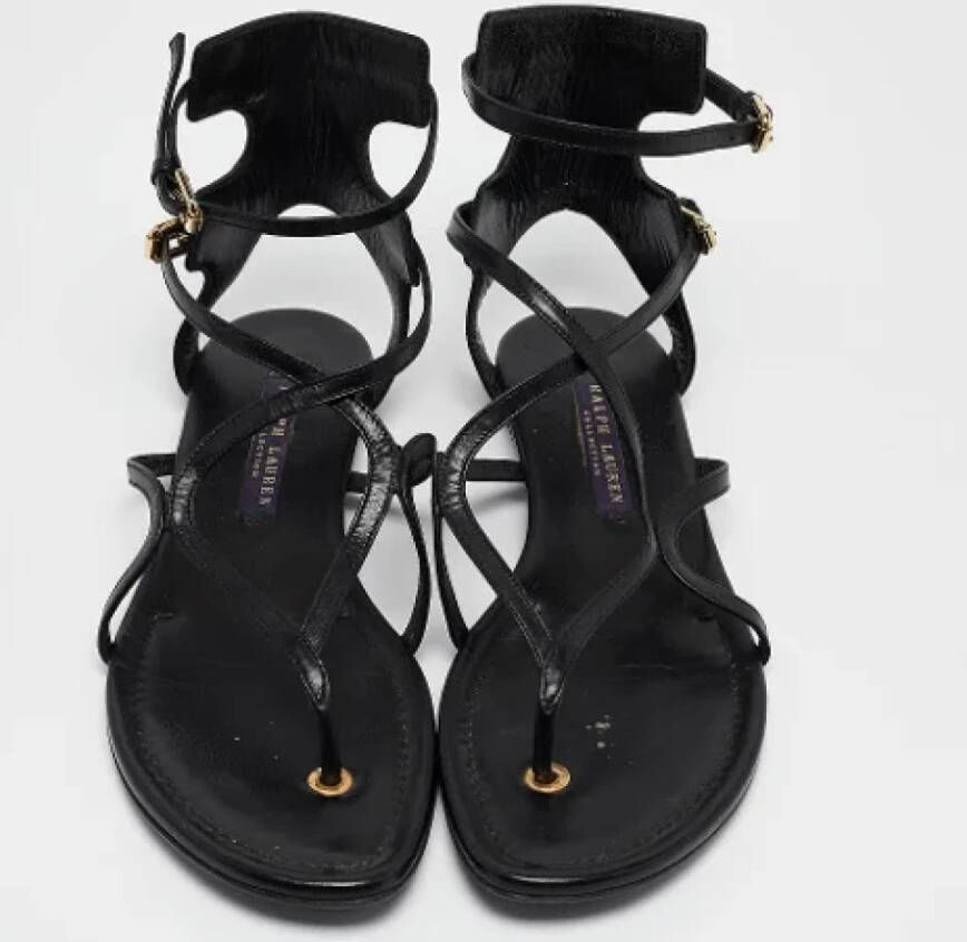 Ralph Lauren Pre-owned Leather sandals Black Dames