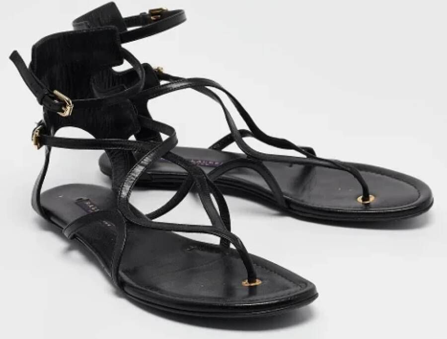 Ralph Lauren Pre-owned Leather sandals Black Dames