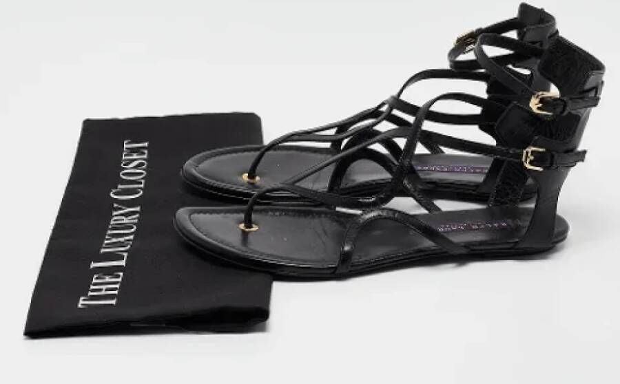 Ralph Lauren Pre-owned Leather sandals Black Dames