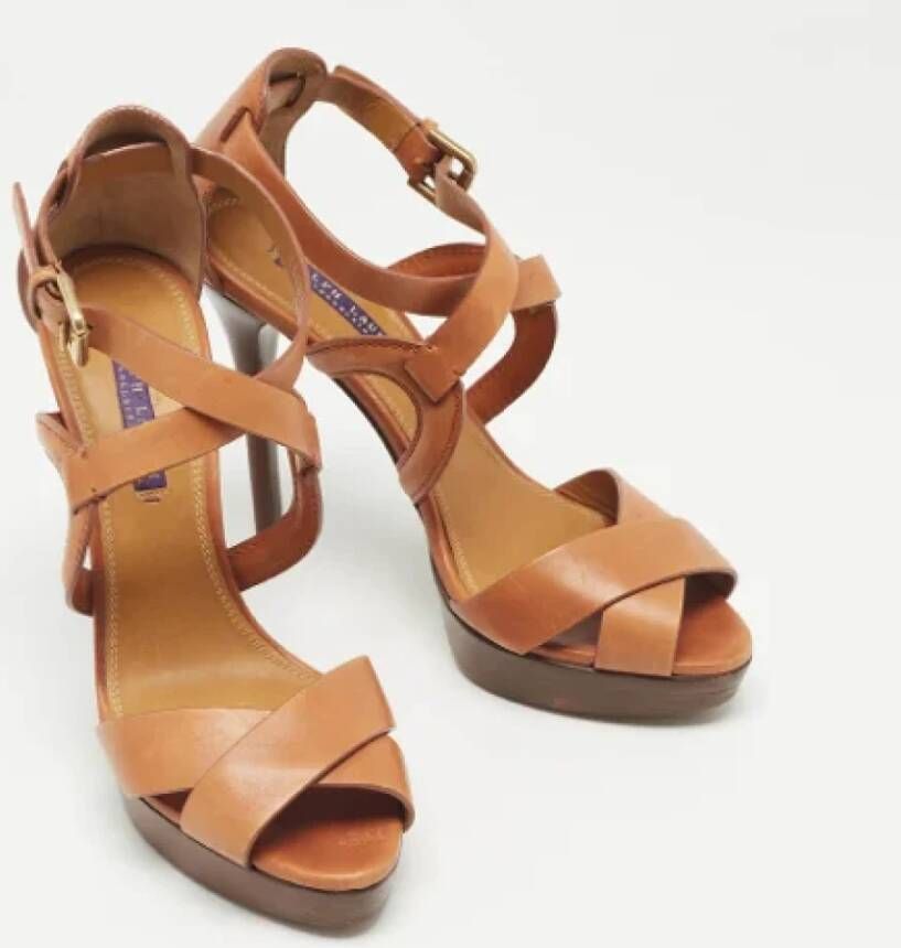 Ralph Lauren Pre-owned Leather sandals Brown Dames