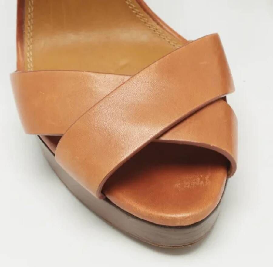 Ralph Lauren Pre-owned Leather sandals Brown Dames