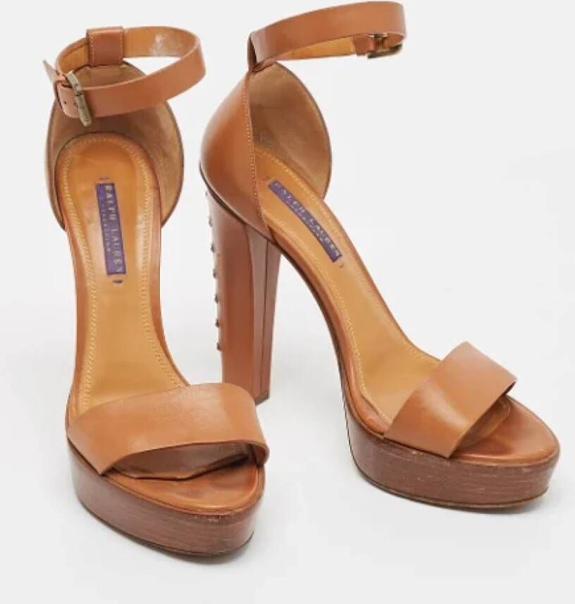 Ralph Lauren Pre-owned Leather sandals Brown Dames