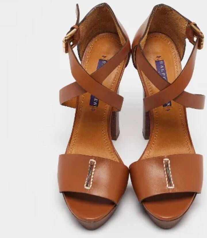 Ralph Lauren Pre-owned Leather sandals Brown Dames