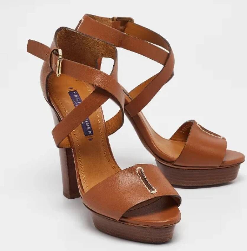 Ralph Lauren Pre-owned Leather sandals Brown Dames