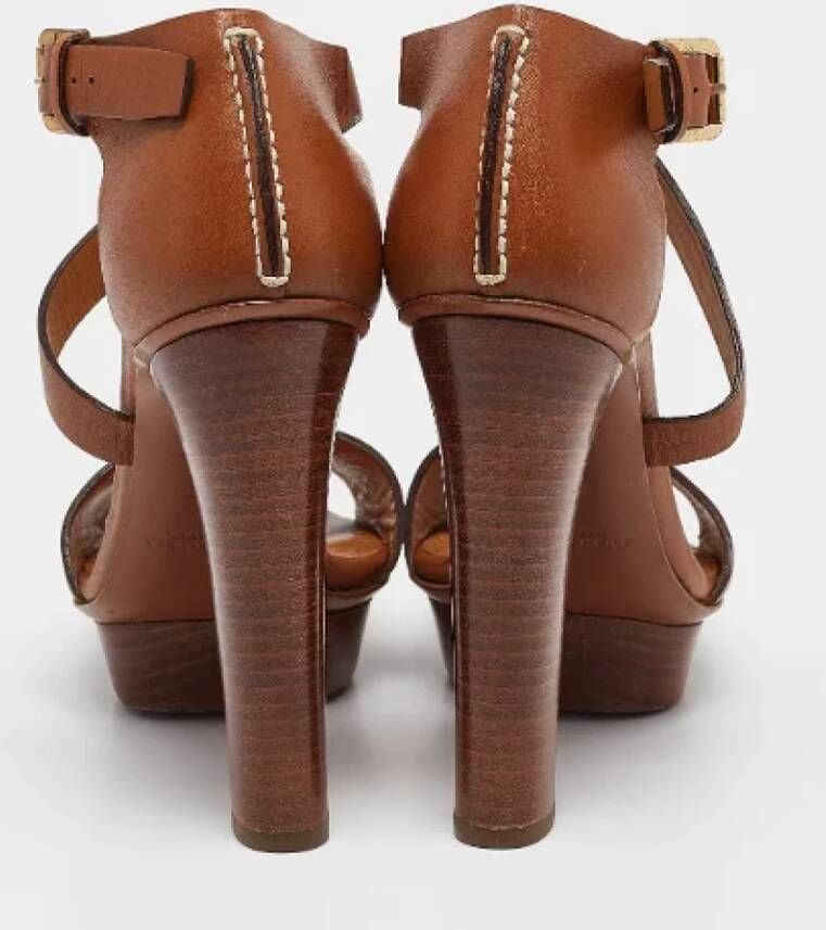 Ralph Lauren Pre-owned Leather sandals Brown Dames