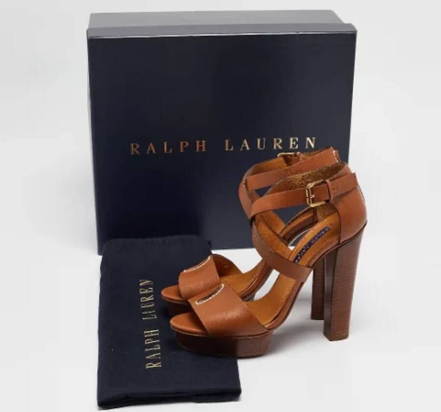 Ralph Lauren Pre-owned Leather sandals Brown Dames