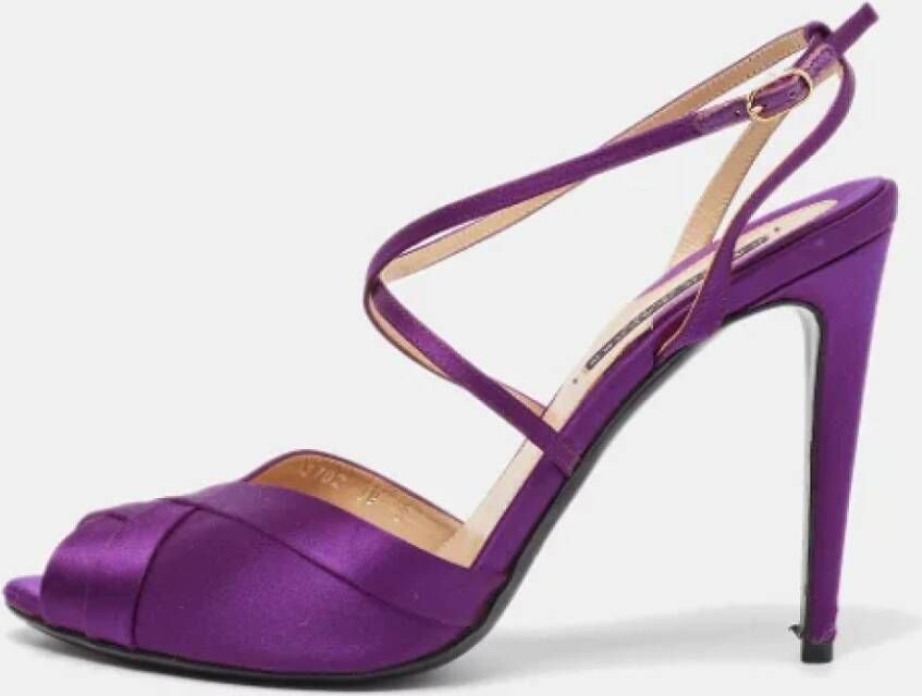 Ralph Lauren Pre-owned Satin sandals Purple Dames