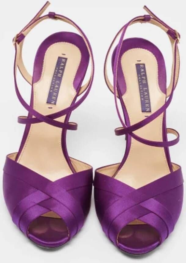 Ralph Lauren Pre-owned Satin sandals Purple Dames