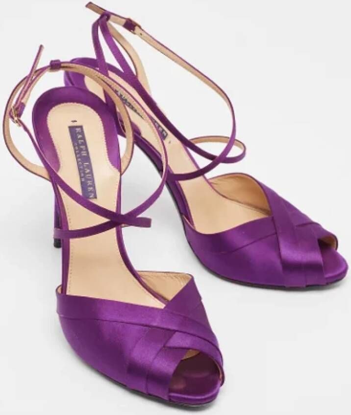 Ralph Lauren Pre-owned Satin sandals Purple Dames