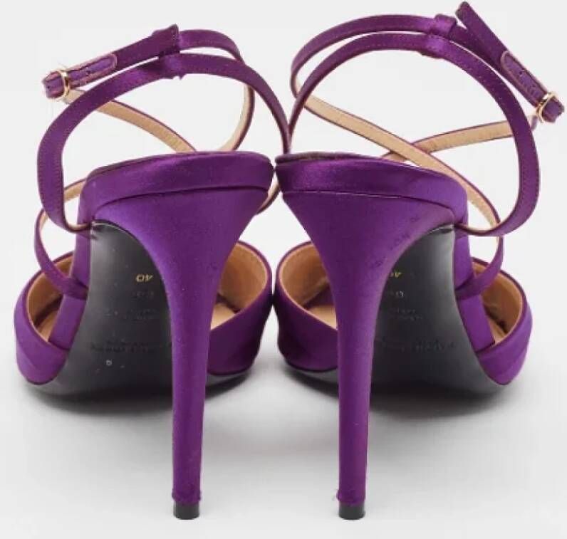 Ralph Lauren Pre-owned Satin sandals Purple Dames