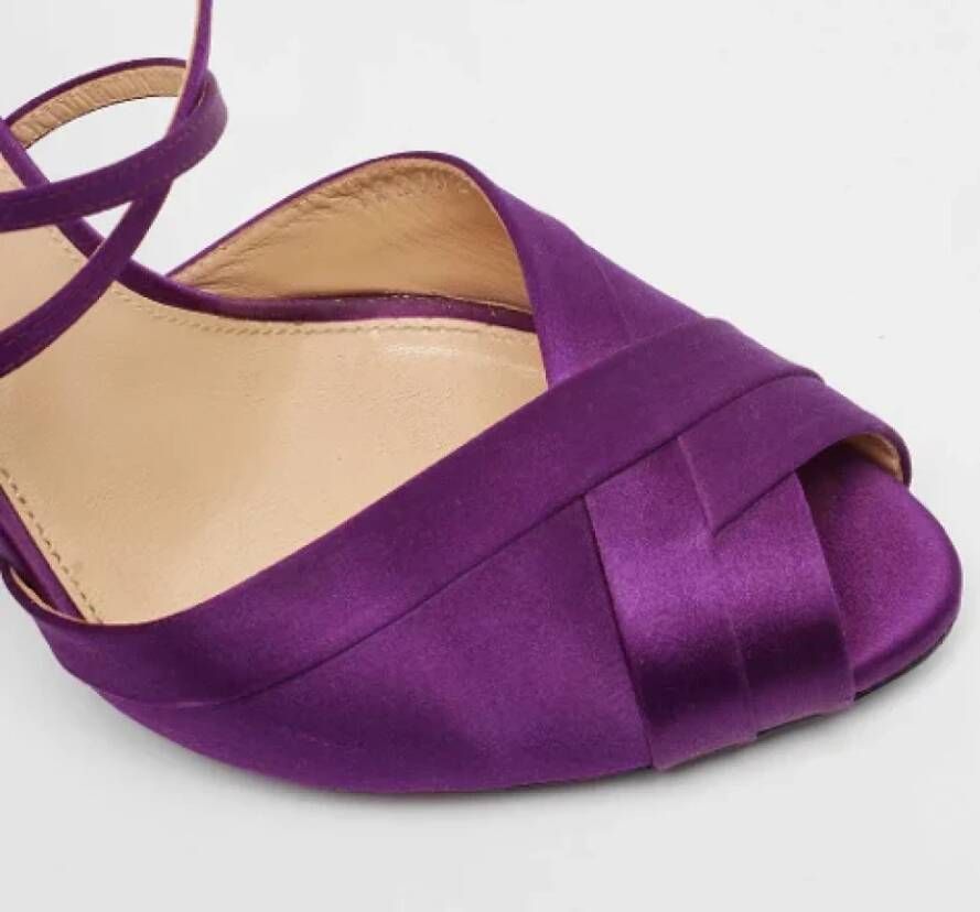 Ralph Lauren Pre-owned Satin sandals Purple Dames