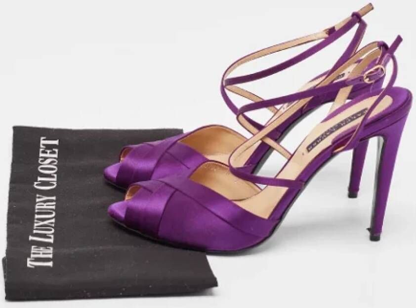 Ralph Lauren Pre-owned Satin sandals Purple Dames