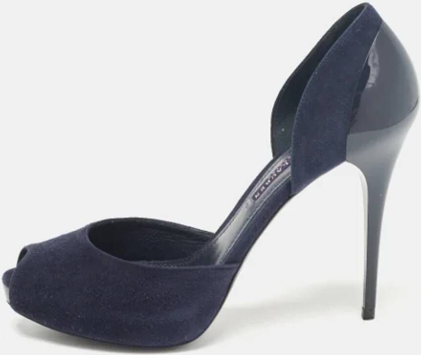 Ralph Lauren Pre-owned Suede heels Blue Dames