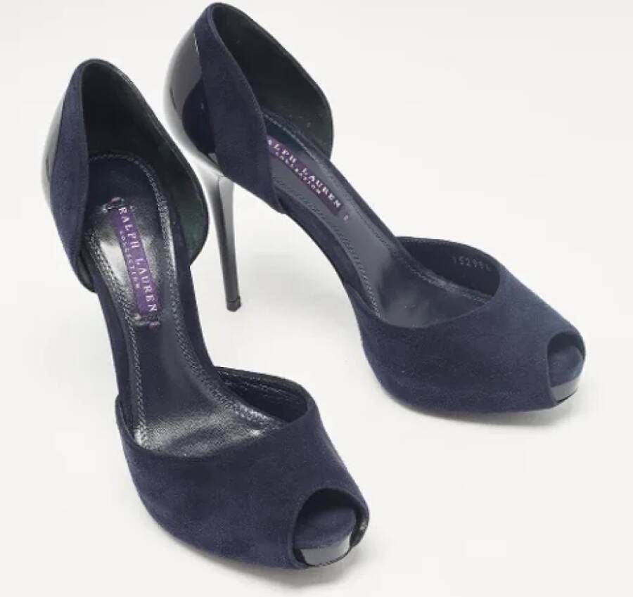 Ralph Lauren Pre-owned Suede heels Blue Dames