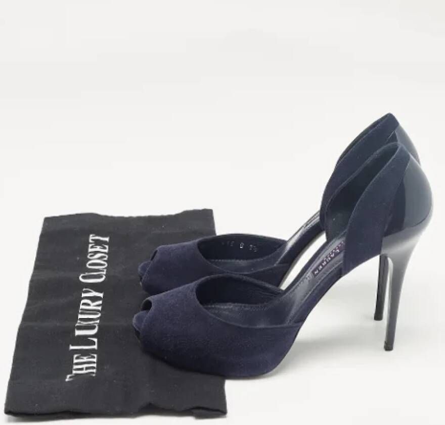 Ralph Lauren Pre-owned Suede heels Blue Dames