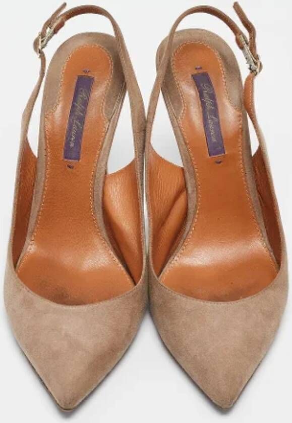 Ralph Lauren Pre-owned Suede heels Brown Dames