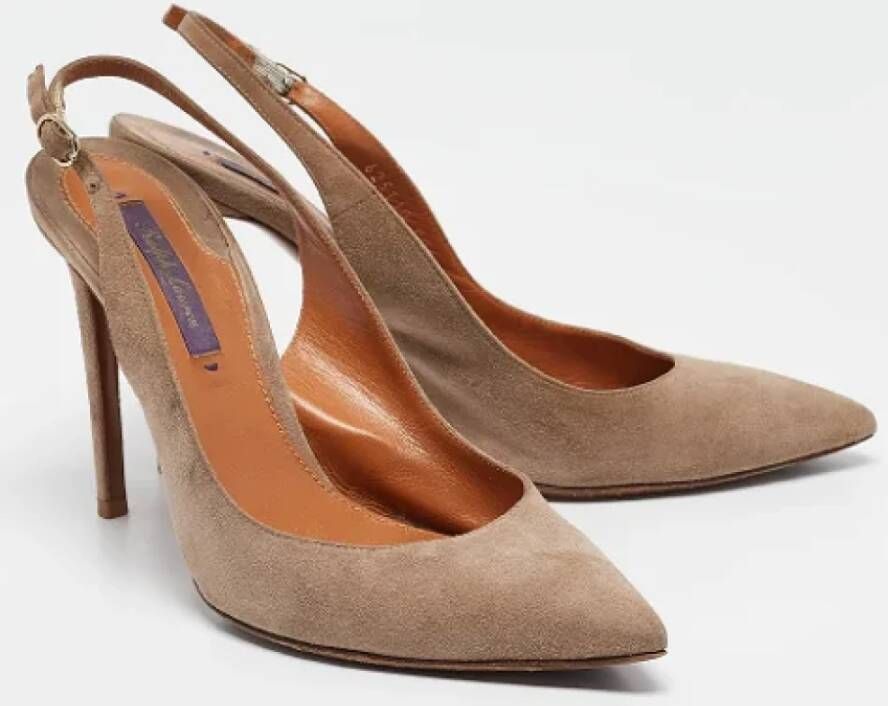 Ralph Lauren Pre-owned Suede heels Brown Dames