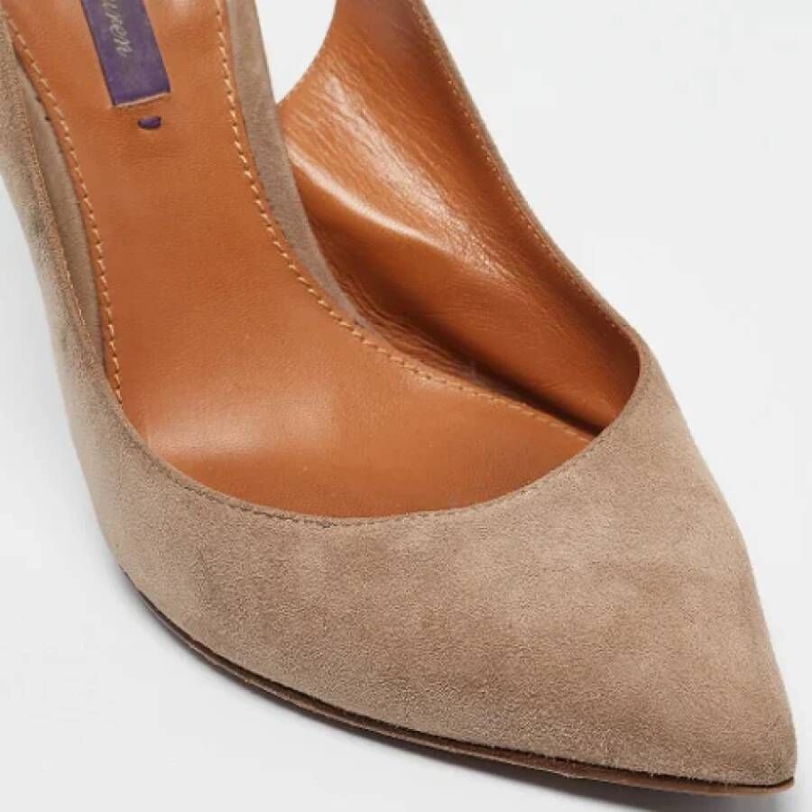 Ralph Lauren Pre-owned Suede heels Brown Dames