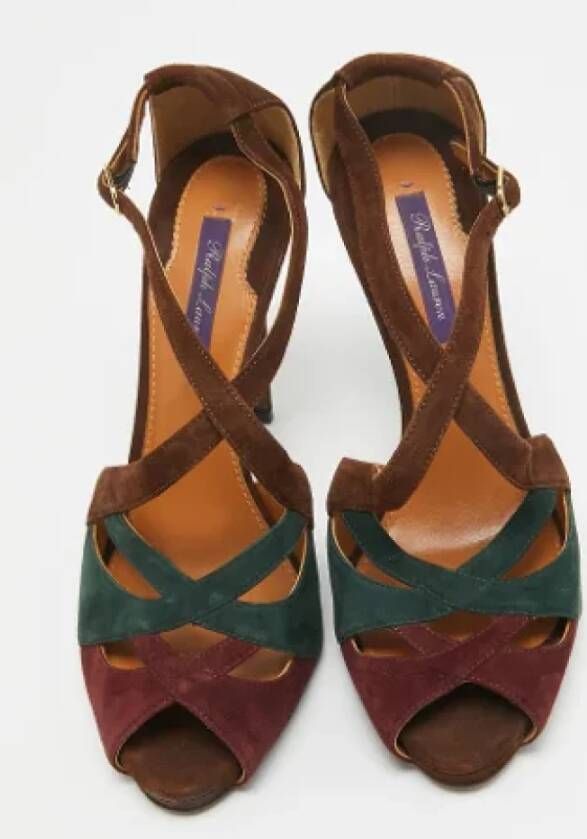 Ralph Lauren Pre-owned Suede sandals Brown Dames