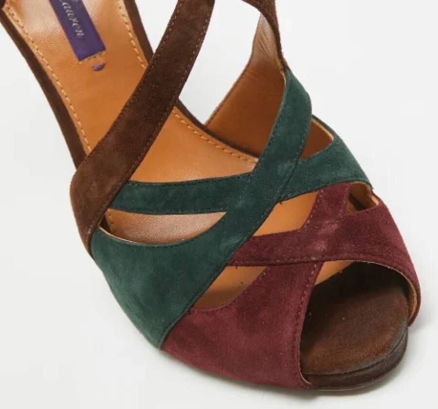 Ralph Lauren Pre-owned Suede sandals Brown Dames