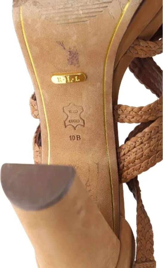 Ralph Lauren Pre-owned Suede sandals Brown Dames