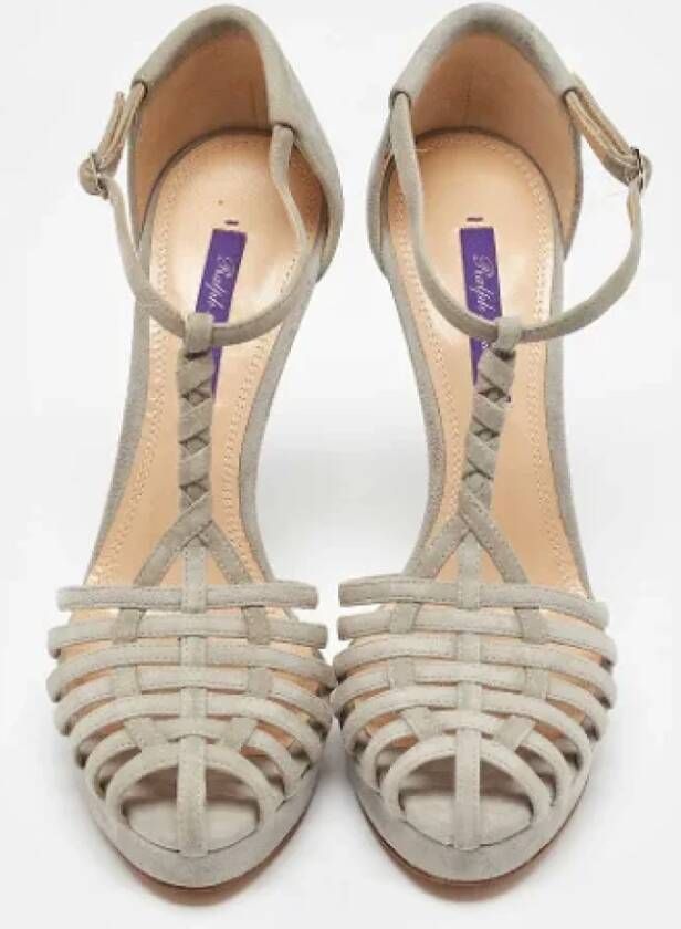 Ralph Lauren Pre-owned Suede sandals Gray Dames