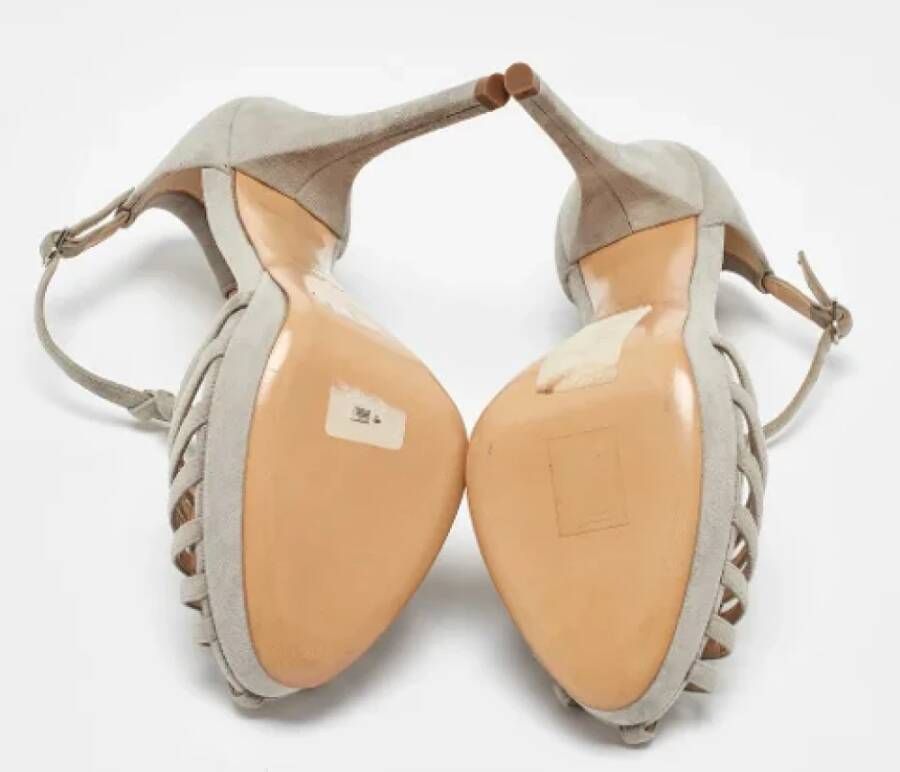 Ralph Lauren Pre-owned Suede sandals Gray Dames