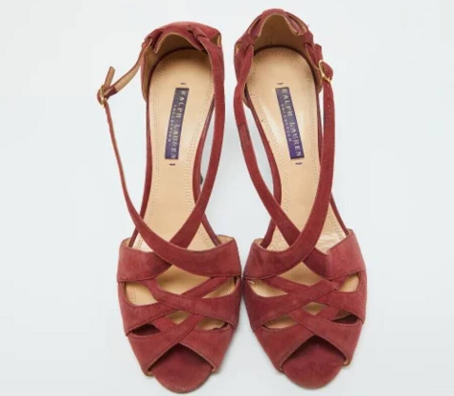 Ralph Lauren Pre-owned Suede sandals Red Dames